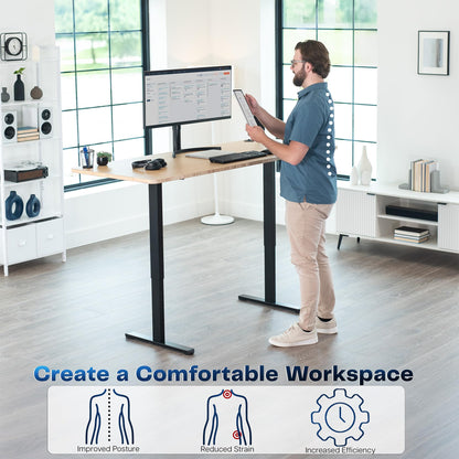 Electric Dual Motor Standing Desk Frame Height Adjustable DIY Workstation Memory Controller Frame Only 40–85 Inch Top Support