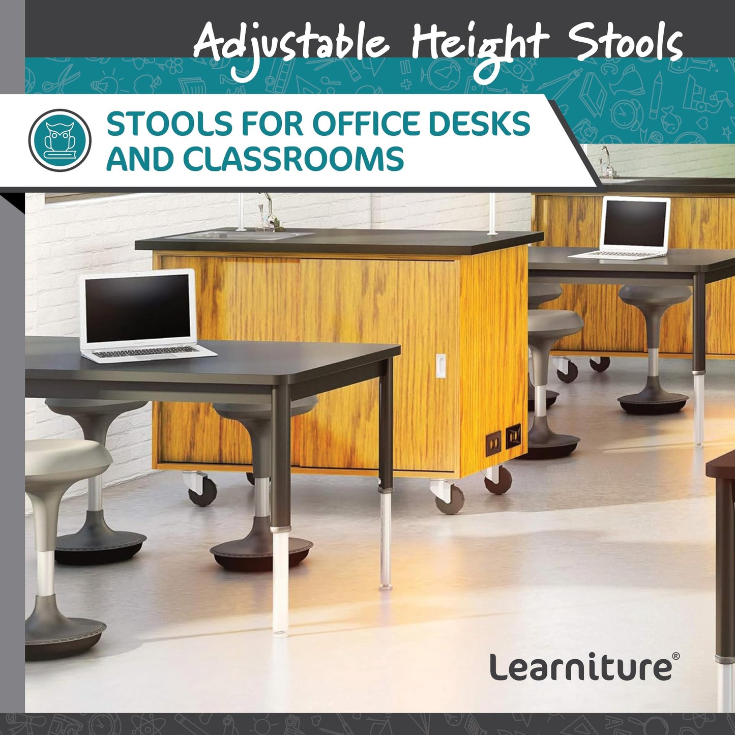 Active Learning Stool Adjustable Height Rocking Base Backless Ergonomic Posture Stool Core Support Lightweight Portable Office Classroom Stool