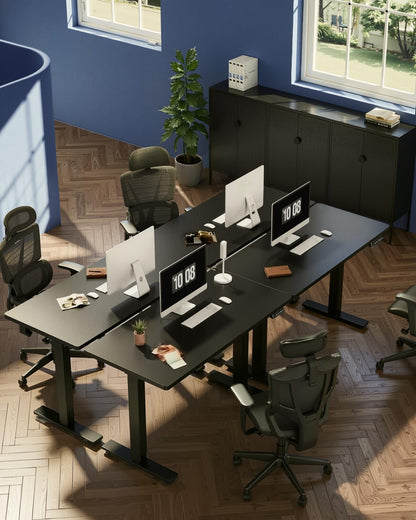 Electric Standing Desk Adjustable Height One Piece Desktop 4 Memory Presets Stable Home Office Desk