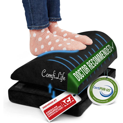 Adjustable Memory Foam Under Desk Footrest Ergonomic Stool Cushion for Office Chair Gaming Chair Back Hip Pain Relief