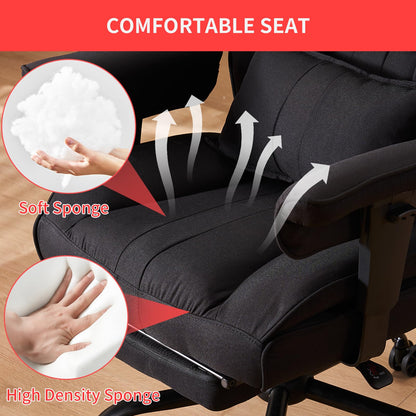 Big and Tall High Back Executive Office Chair with Footrest 400lb Capacity Fabric Ergonomic Computer Chair