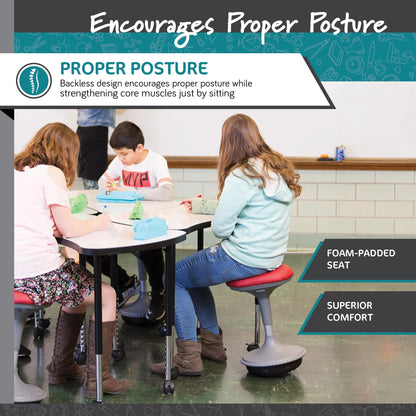 Active Learning Stool Adjustable Height Rocking Base Backless Ergonomic Posture Stool Core Support Lightweight Portable Office Classroom Stool