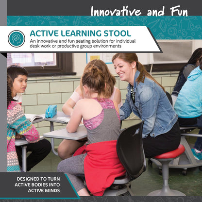 Active Learning Stool Adjustable Height Rocking Base Backless Ergonomic Posture Stool Core Support Lightweight Portable Office Classroom Stool