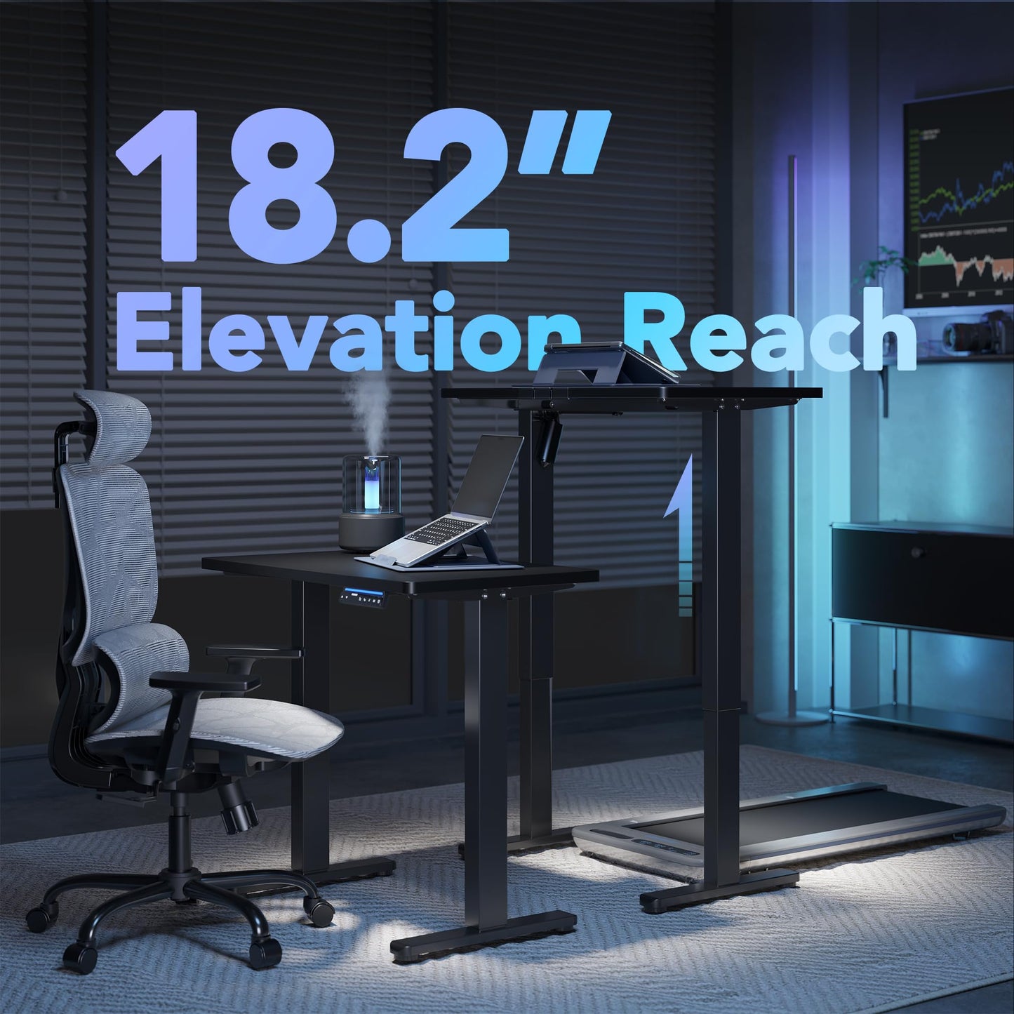 Electric Standing Desk Adjustable Height Sit Stand Desk with Memory Settings Home Office Desk