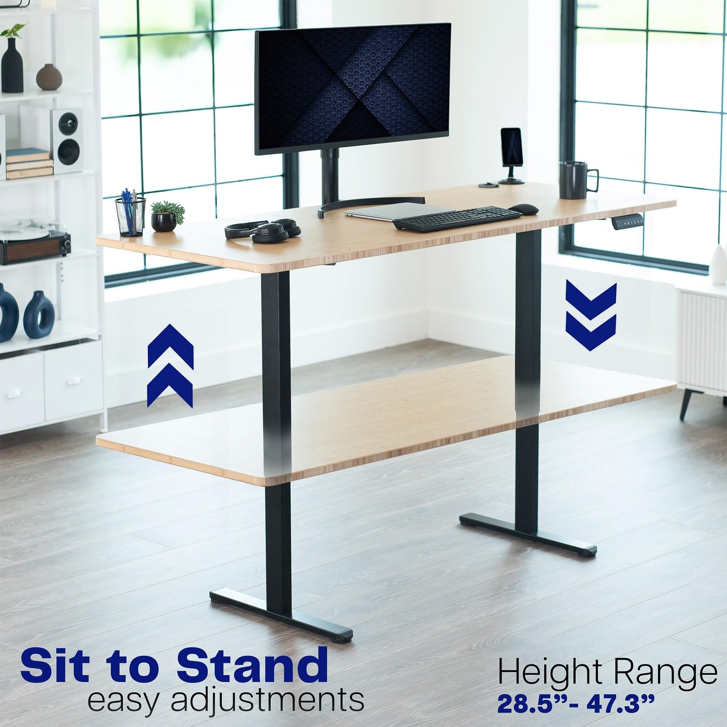 Electric Dual Motor Standing Desk Frame Height Adjustable DIY Workstation Memory Controller Frame Only 40–85 Inch Top Support