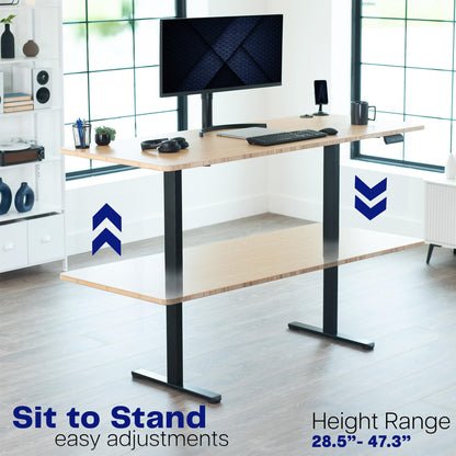 Electric Dual Motor Standing Desk Frame Height Adjustable DIY Workstation Memory Controller Frame Only 40–85 Inch Top Support