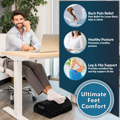Adjustable Memory Foam Under Desk Footrest Ergonomic Stool Cushion for Office Chair Gaming Chair Back Hip Pain Relief
