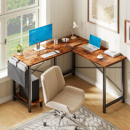 L Shaped Gaming Desk with Shelves Reversible Storage Corner Computer Desk for Gaming Study Writing Home Office