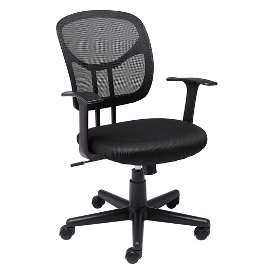 Mid Back Mesh Office Chair with Armrests Lumbar Support Adjustable Swivel Height
